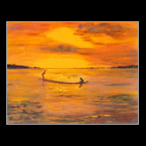 Between Vietnam and Laos, Oil on Canvas Painting