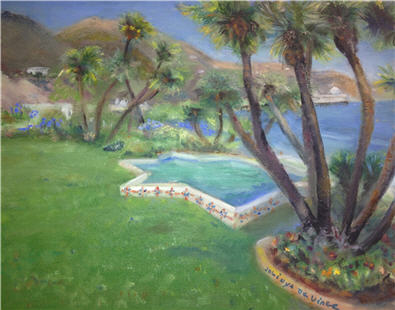 Adamson House, California, Oil Painting