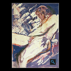 David at Rest, Mixed Media on Paper Painting