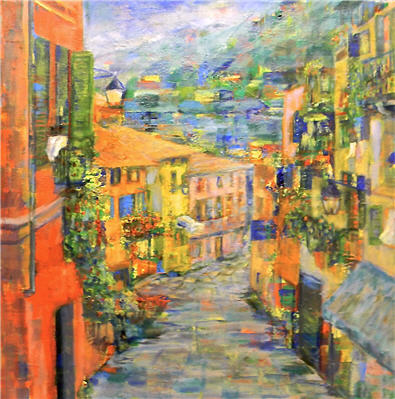 Laco de Como, Oil on Canvas Painting