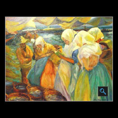 Mujeres Valencianas, Oil on Canvas Painting