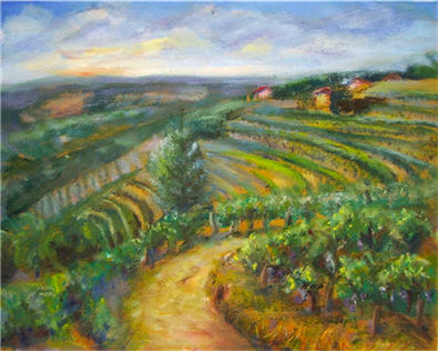 Napa Vineyards, CA, Oil Painting