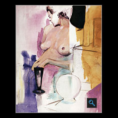 Shy Nude, Oil on Canvas Painting