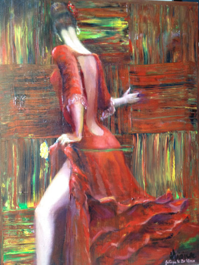 Tango Dancer, Oil on Canvas Painting